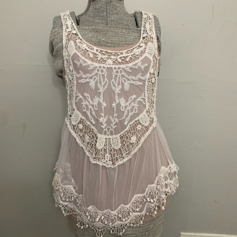 Jessica Simpson Ivory Lace Blouse
